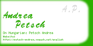 andrea petsch business card